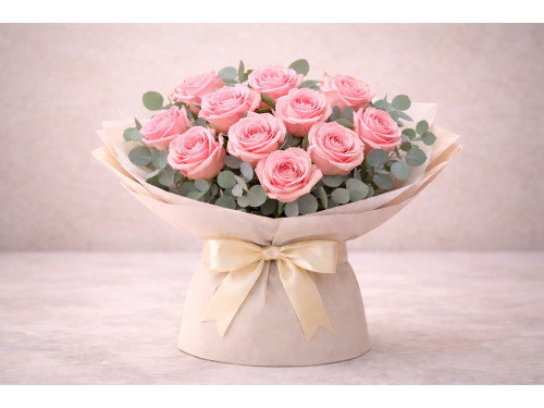 Buchet 11 Trandafiri roz